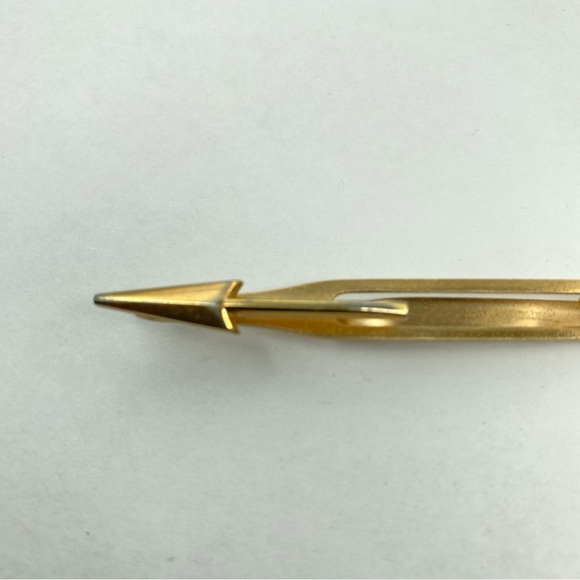 Vintage Swank Arrow Tie Bar Pierced Look 1940’s 1950’s Gold Silver Tone - Picture 6 of 10